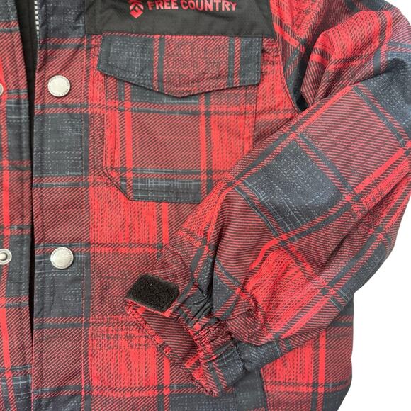 Free Country Boys sz. XS red & black winter coat, warm, cozy #4293 - Picture 3 of 10